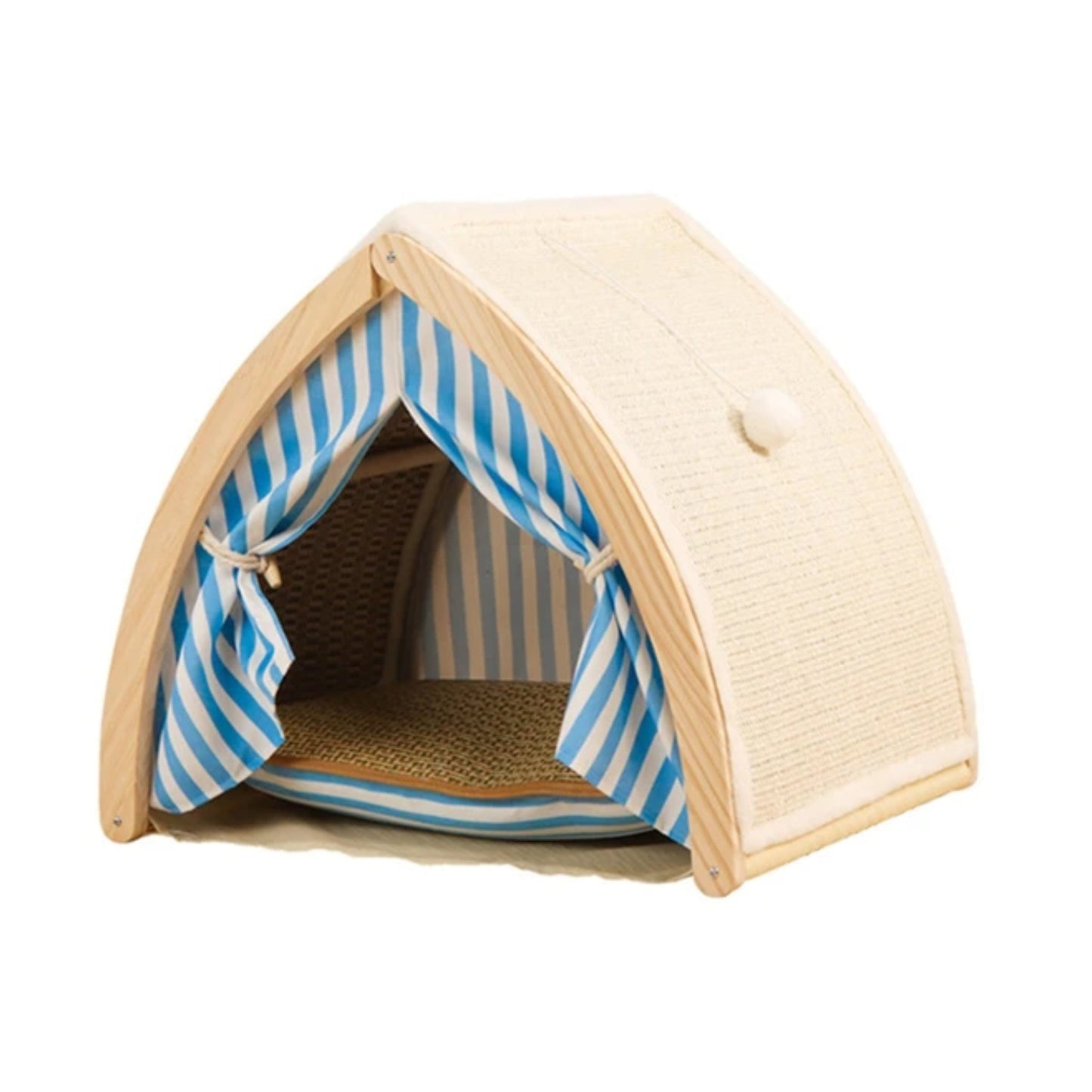 Cat House Tent Shape with Sisal Scratcher - Cute Pet Story