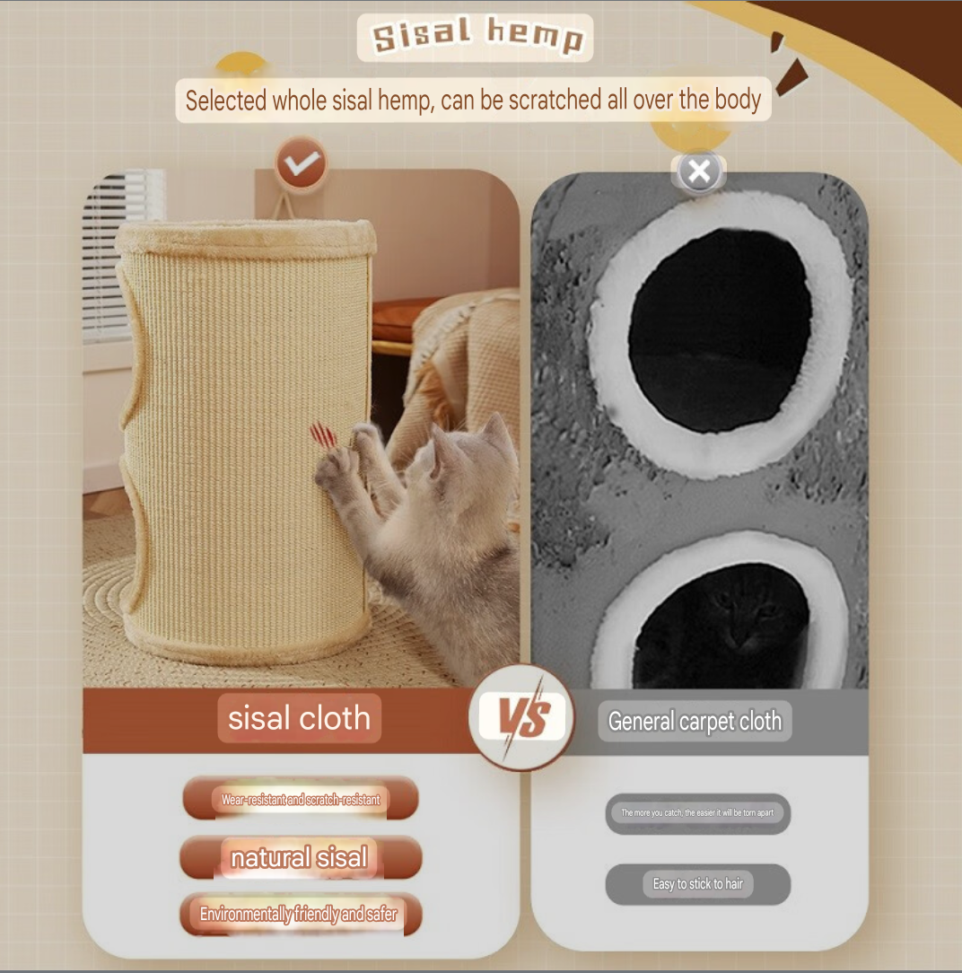 3-in-1 Cozy Cat Cave Bed – Multi-Cat Hideaway & Sleeping House