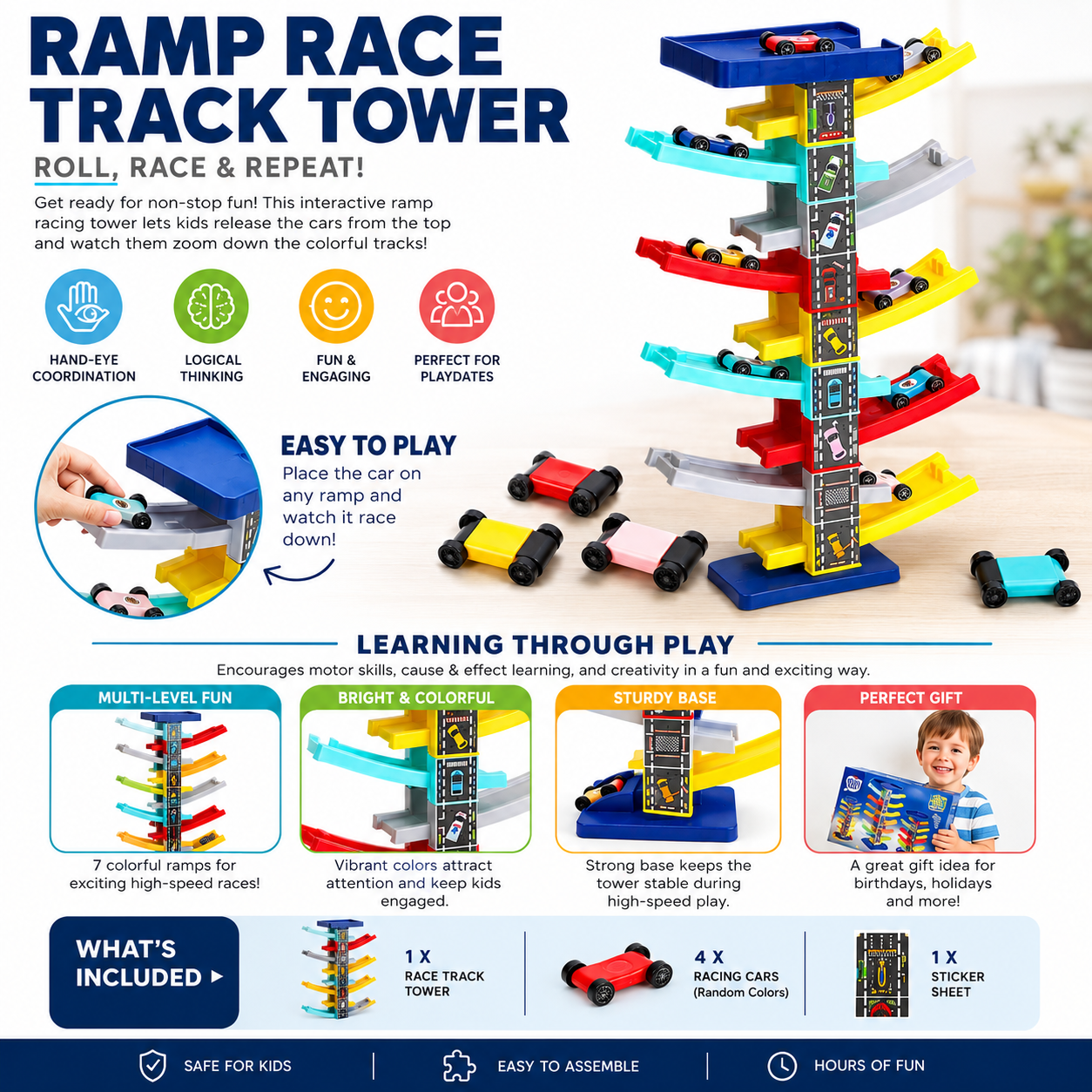 Multi-Level Ramp Race Car Toy