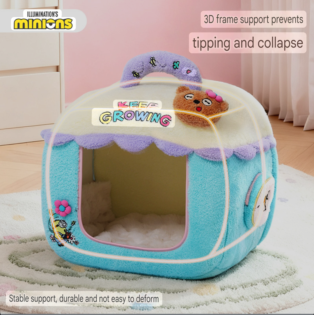 Minions Keep Growing 360° Plush Pet House – Ultimate Fun Bed for Your Furry Friend! 🟡🐶