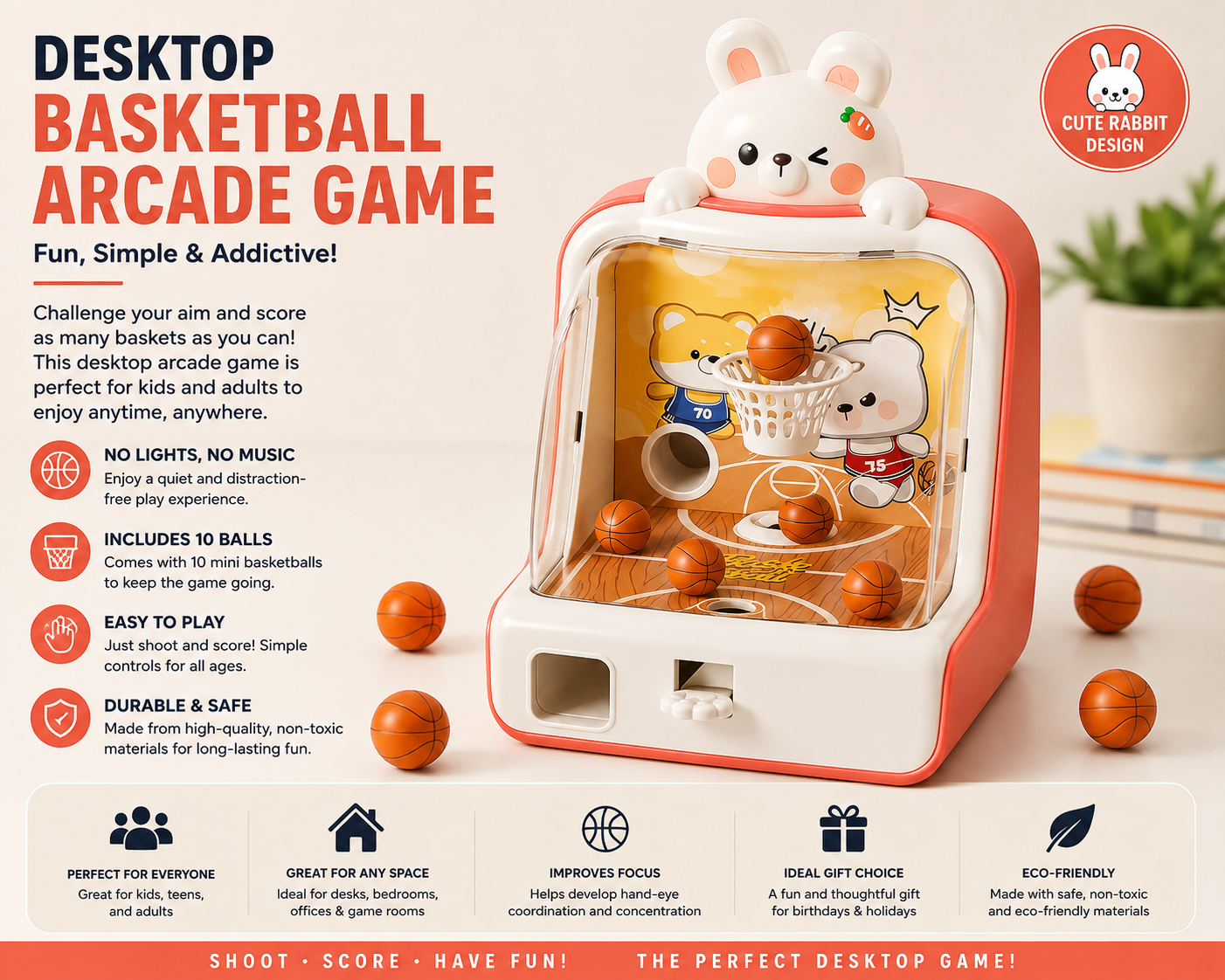 Kids Coin-Operated Basketball Game