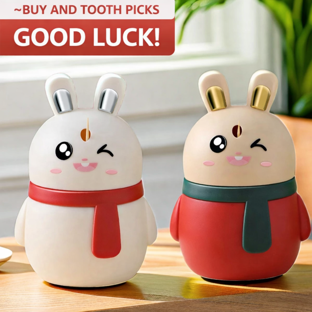 2026 Cute Rabbit Pop-Up Toothpick Holder