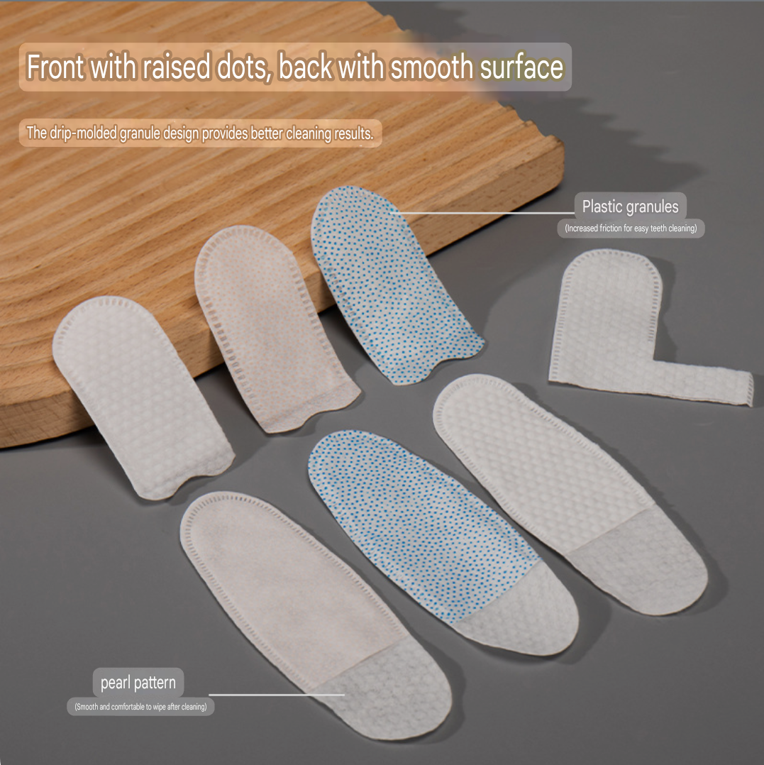 3D Pearl Texture Disposable Finger Toothbrush Sleeves – Double-Sided, No-Rinse Cleaning Pads