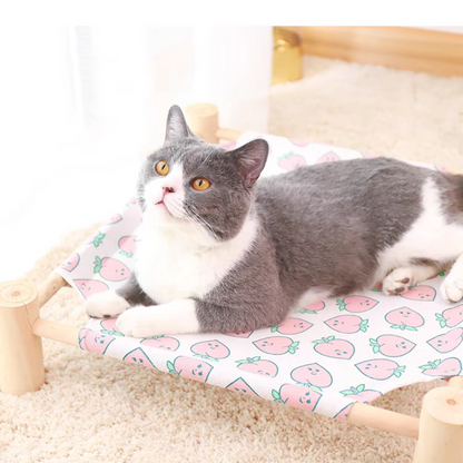 Wooden Cat Camp Bed for summer - Cute Pet Story