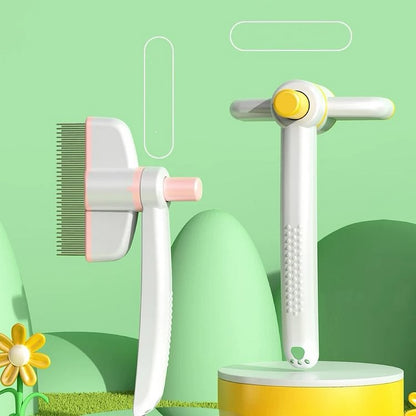 Pet Grooming Comb, Cat Brush with Self Cleaning Slicke