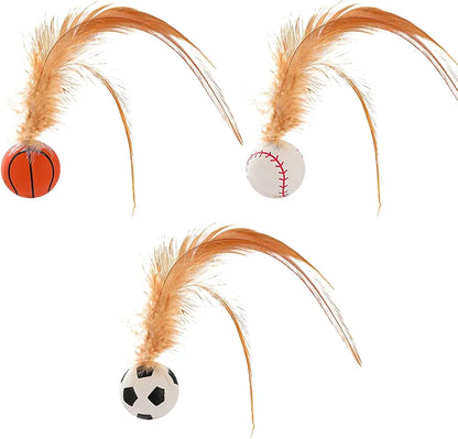 Bouncing Cat Ball with Feather