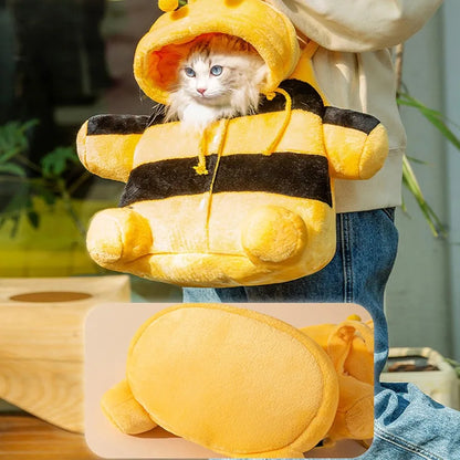 Pet Carrier Bag Bee Hoodie Shape