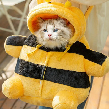Pet Carrier Bag Bee Hoodie Shape