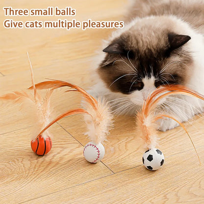 Bouncing Cat Ball with Feather