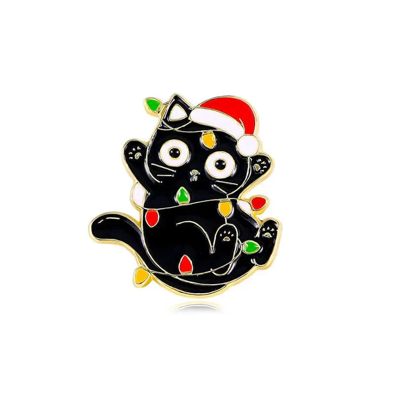 Creative Cat Pins Christmas Brooches