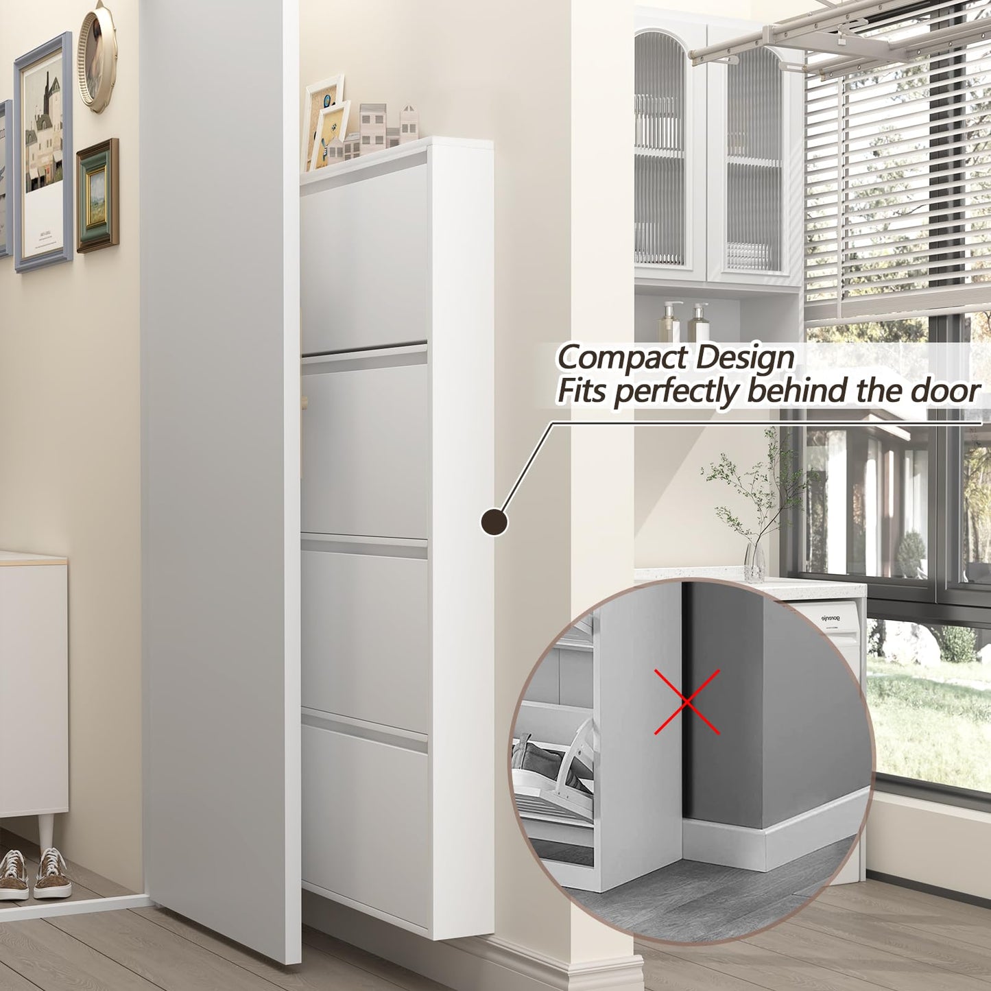 Shoe Cabinet with Drawers