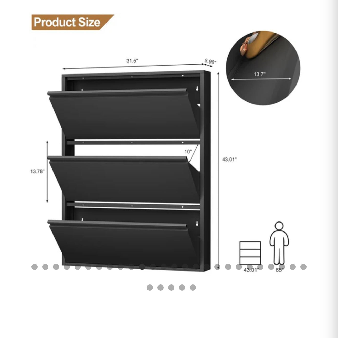 Shoe Cabinet with Drawers