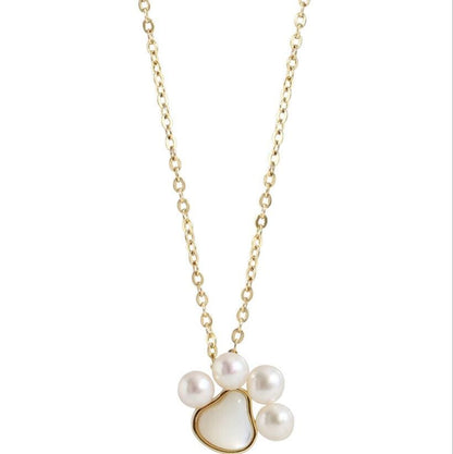 Beautiful Paw Pearl Necklace