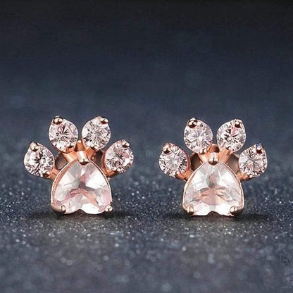 Cat Paws Rose Gold Earrings