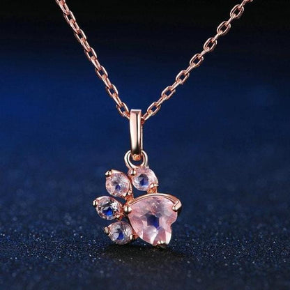 Cat Paws Rose Gold Necklace