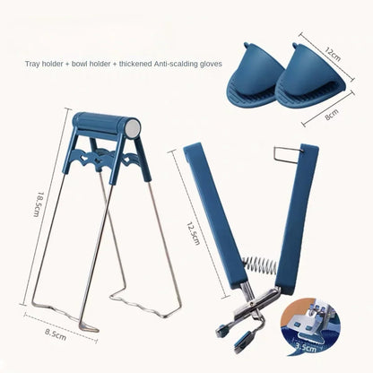 Multi-functional Utensil Clip for Kitchen, Anti-scalding and Non-Slip Dish Clamp with Steam Tool Slot - N24