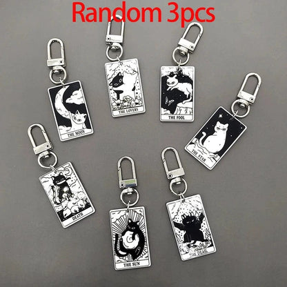 Funny Cat Tarot Card Keychains