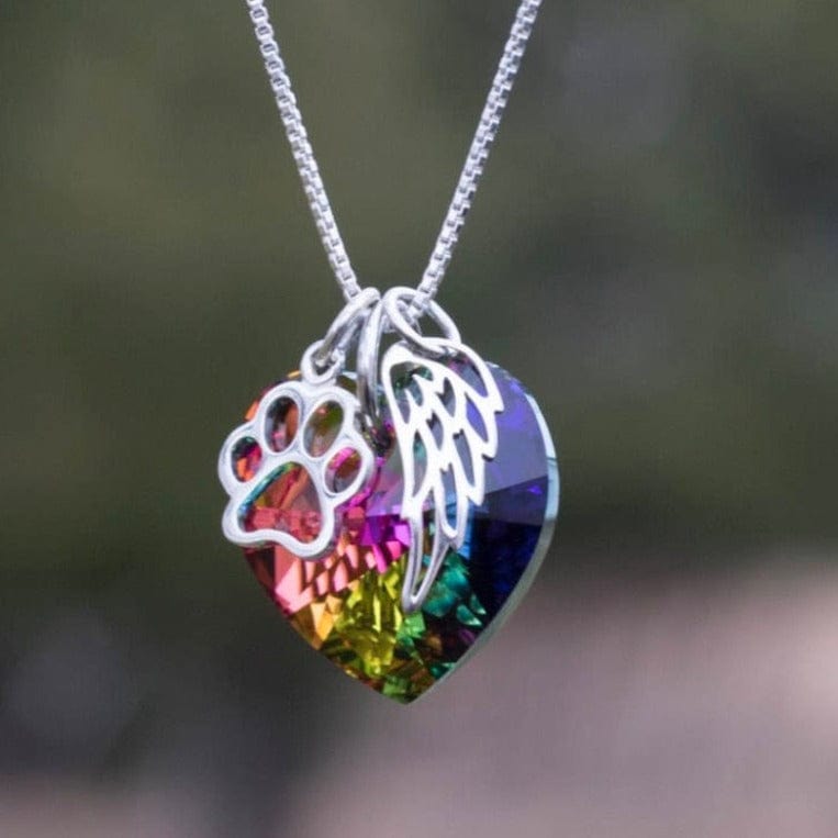 Cat Rainbow Bridge Wings Necklace