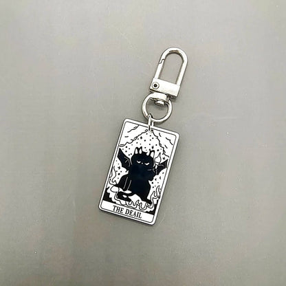 Funny Cat Tarot Card Keychains