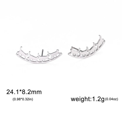 Four Cats Walking Stud Earrings