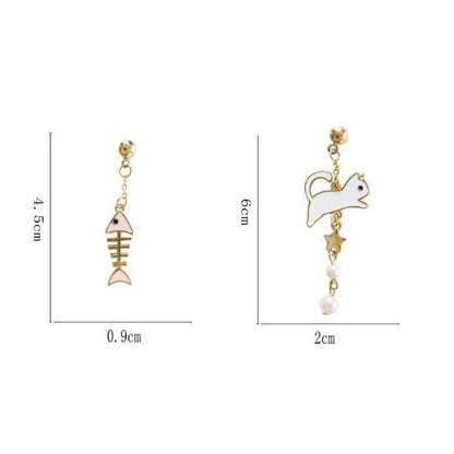 Cat Fish Cute Earrings