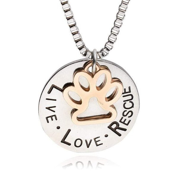 LIVE LOVE RESCUE Paw Necklace