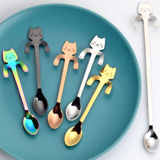 Stainless Steel Cartoon Cat Spoons