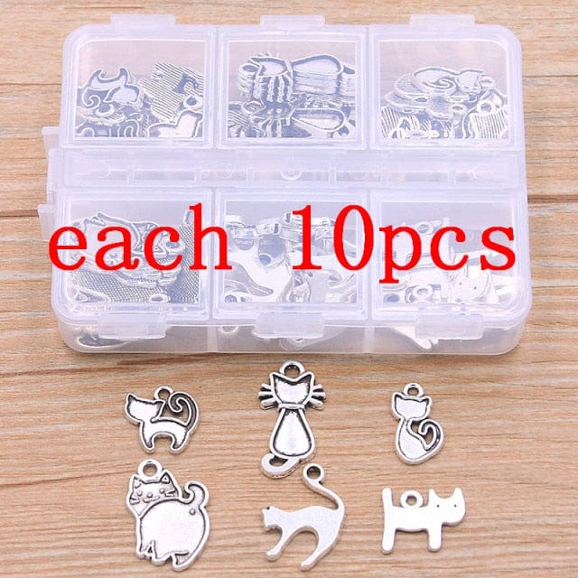 60Pcs Cat Pendant Kit Box