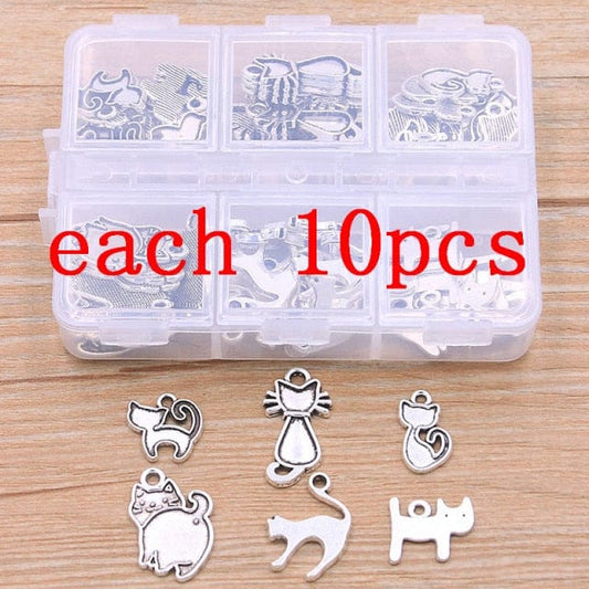 60Pcs Cat Pendant Kit Box