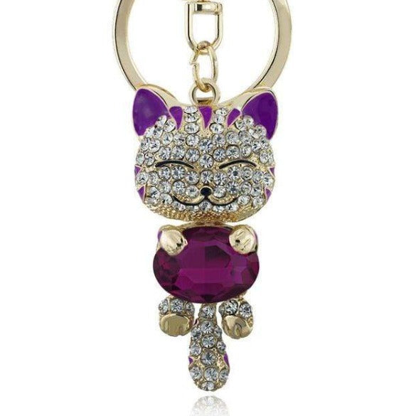 Lucky Smiling Pretty Kitty Keychain