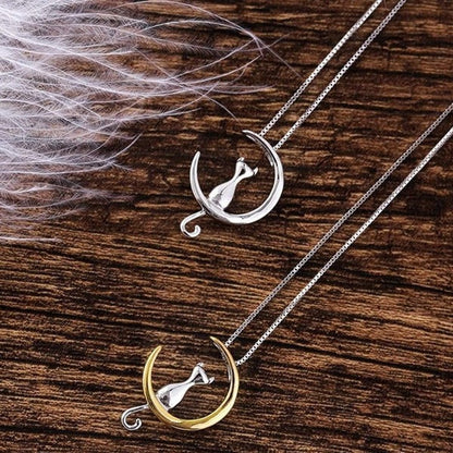 Moon Cat Vintage Necklace