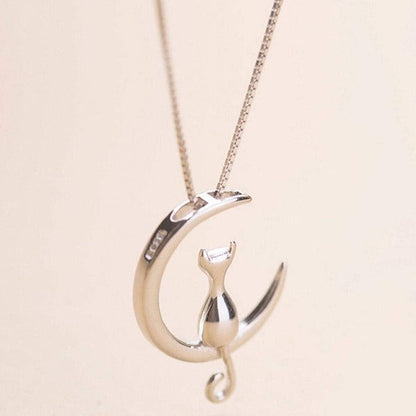 Moon Cat Vintage Necklace