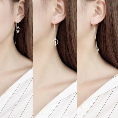 Elegant Cat on Moon Lucky Earrings