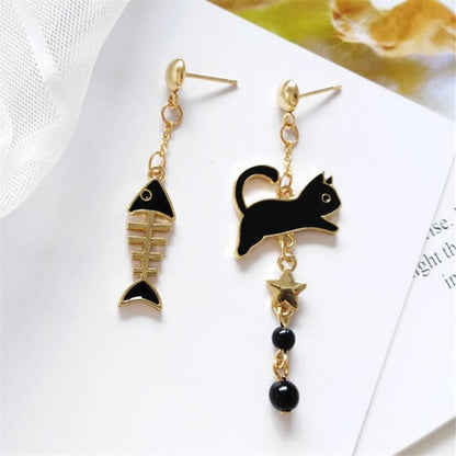 Cat Fish Cute Earrings