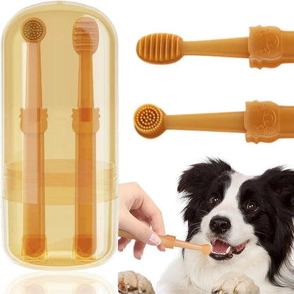Pet Toothbrush Kit – Silicone Toothbrush for Cats & Dogs with Storage Cup