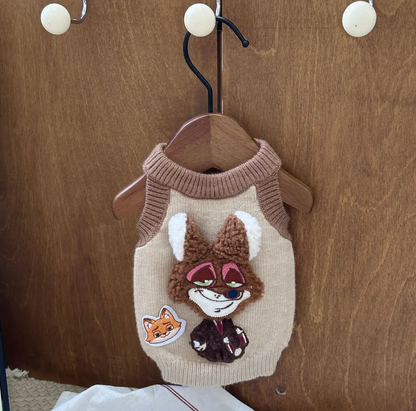 Cute Halter Neck Dog Sweater – Core-Spun Yarn Winter Outfit for Small Dogs & Cats