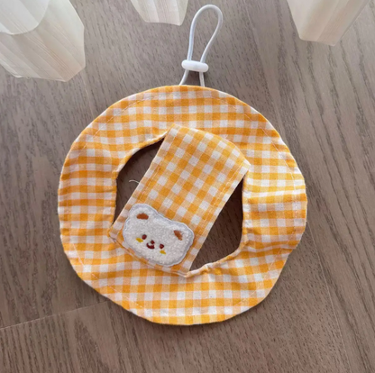 Pet Summer Sun Hat & Bandana – Adjustable Plaid Headwear for Dogs & Cats