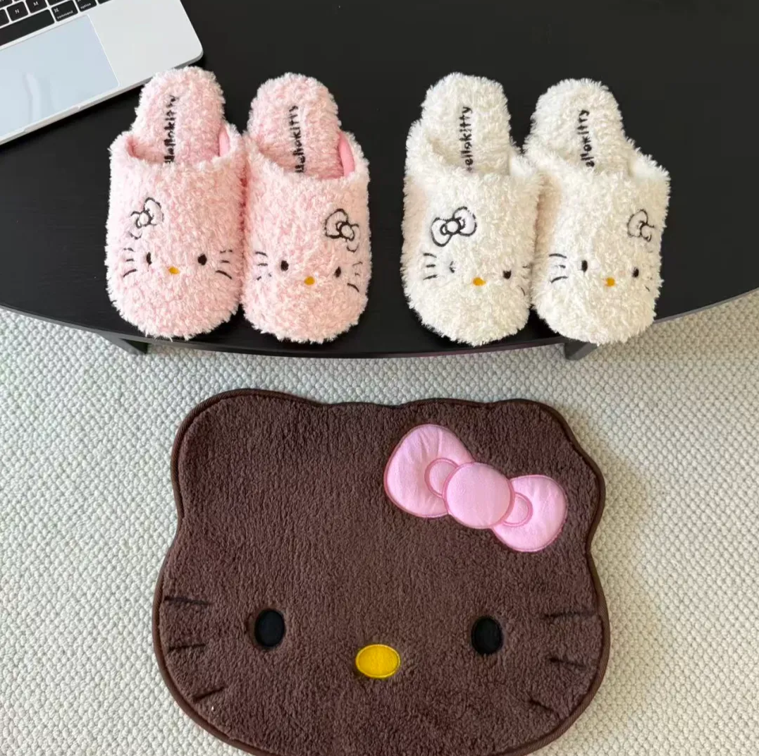 KT Fans Plush Slippers–Cozy,Non-Slip Indoor Shoes for Women