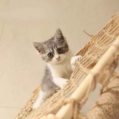 New Large Size Pet Climbing Net Cat Climbing Frame Wooden Cat Nest