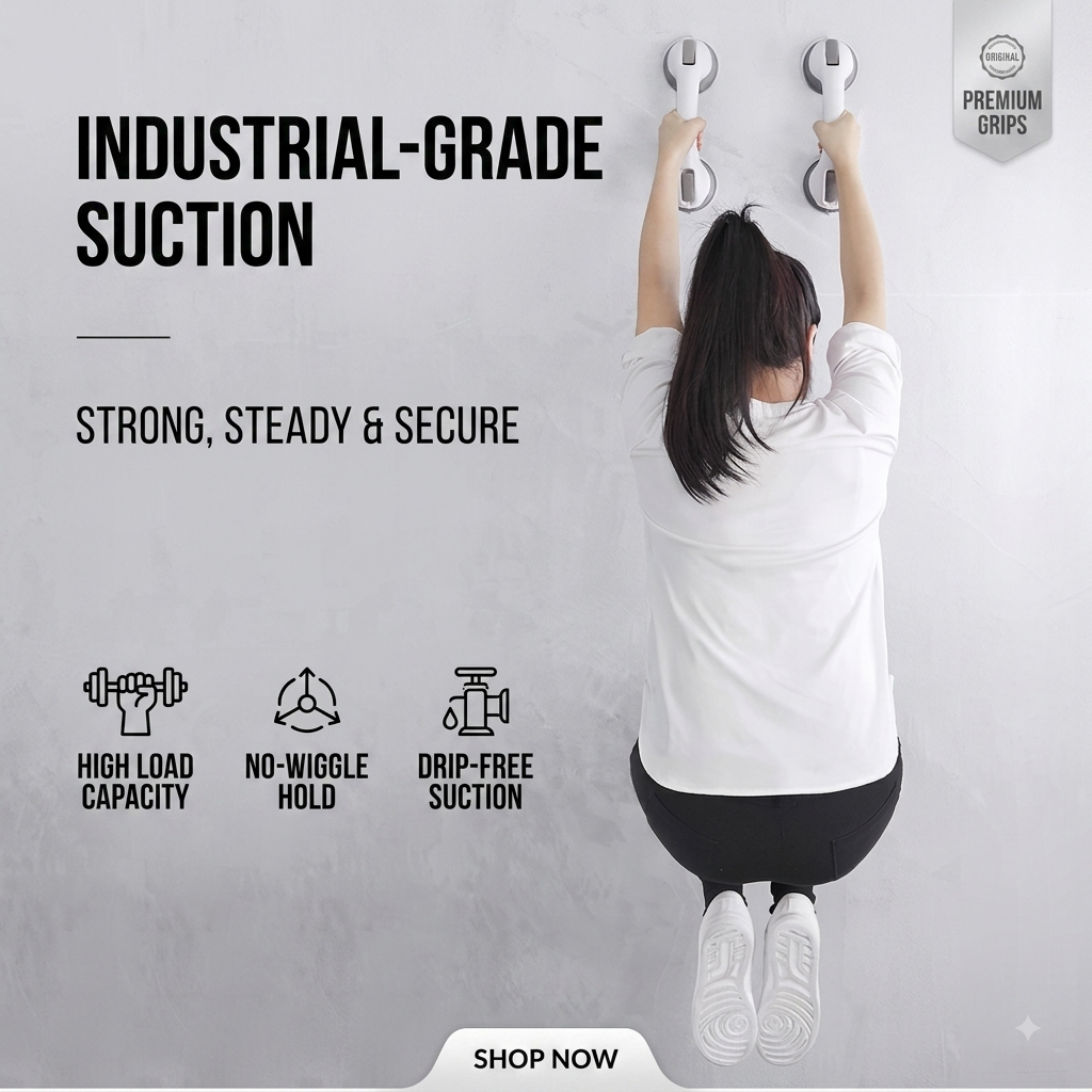 Vacuum Suction Bathroom Safety Grab Bar