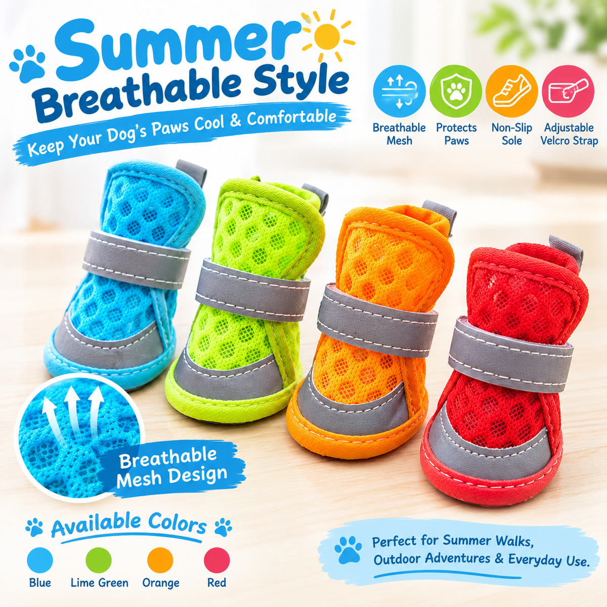 Breathable Anti-Slip Dog Shoes