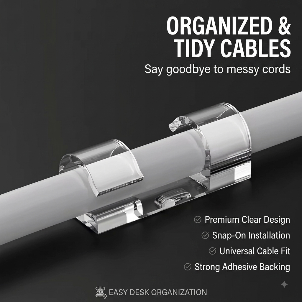 Adhesive Cable & Power Strip Clips.