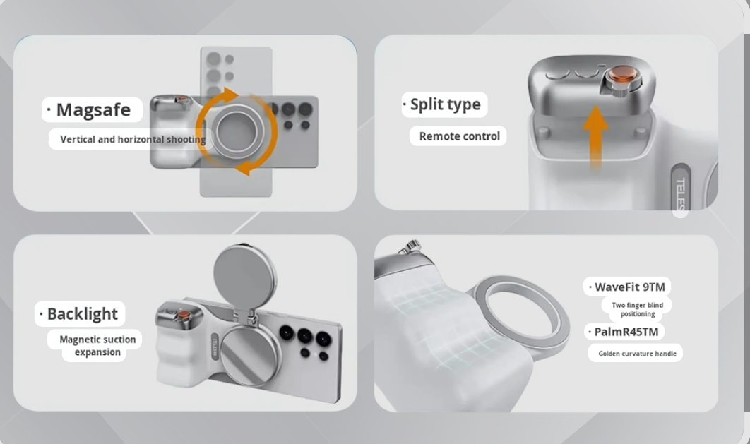 TELSIN Ergonomic Selfie Ring Light Grip – Perfect for iPhone Photography! 📸