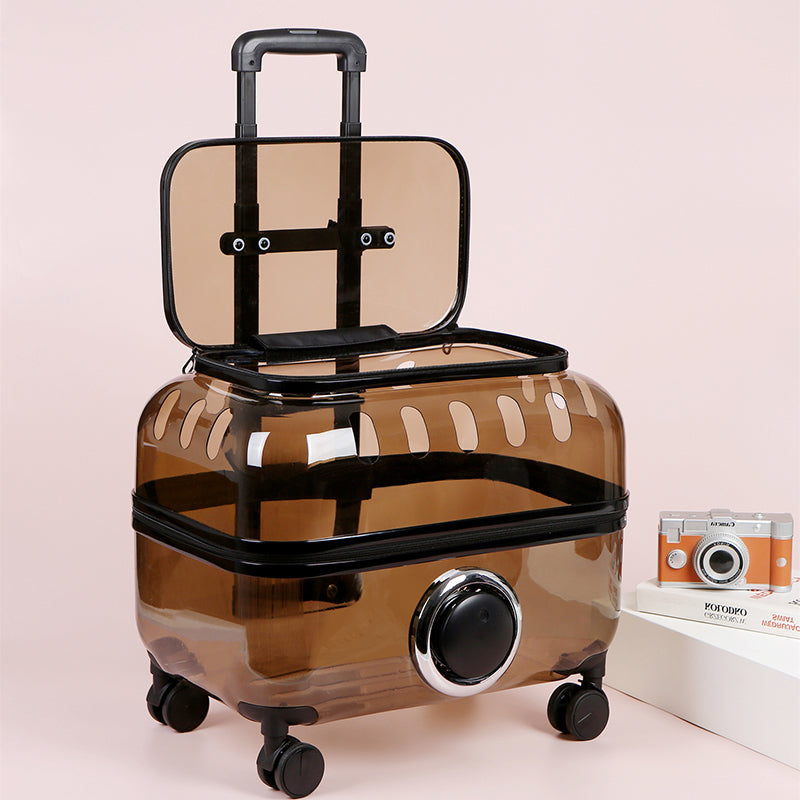 Transparent Pet Travel Trolley