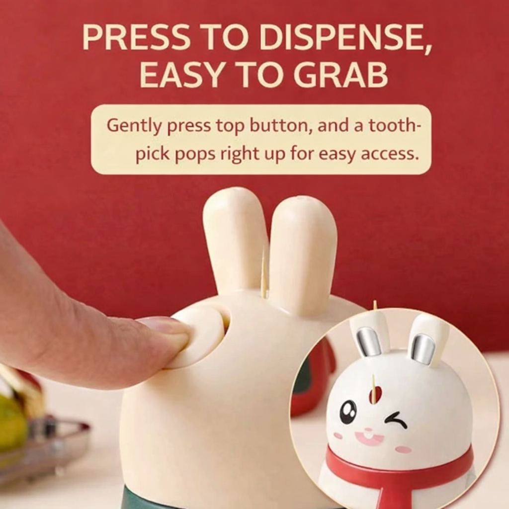 2026 Cute Rabbit Pop-Up Toothpick Holder