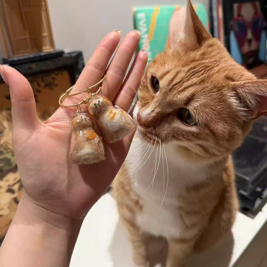 Cat Hair Keepsake Capsule Pendant Keychain