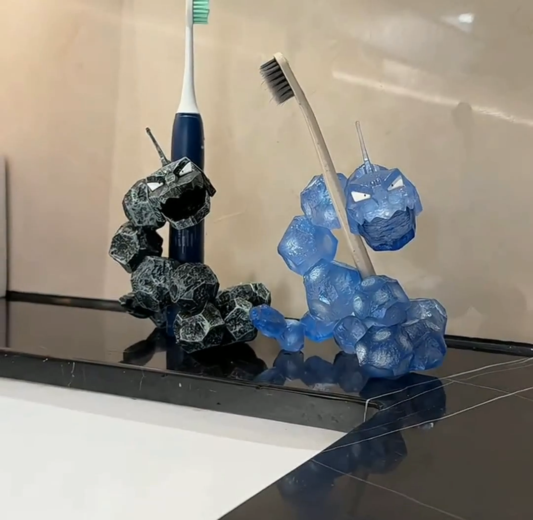 Pokemon Onix Toothbrush Holder - Crystal Rock Snake Bathroom Organizer