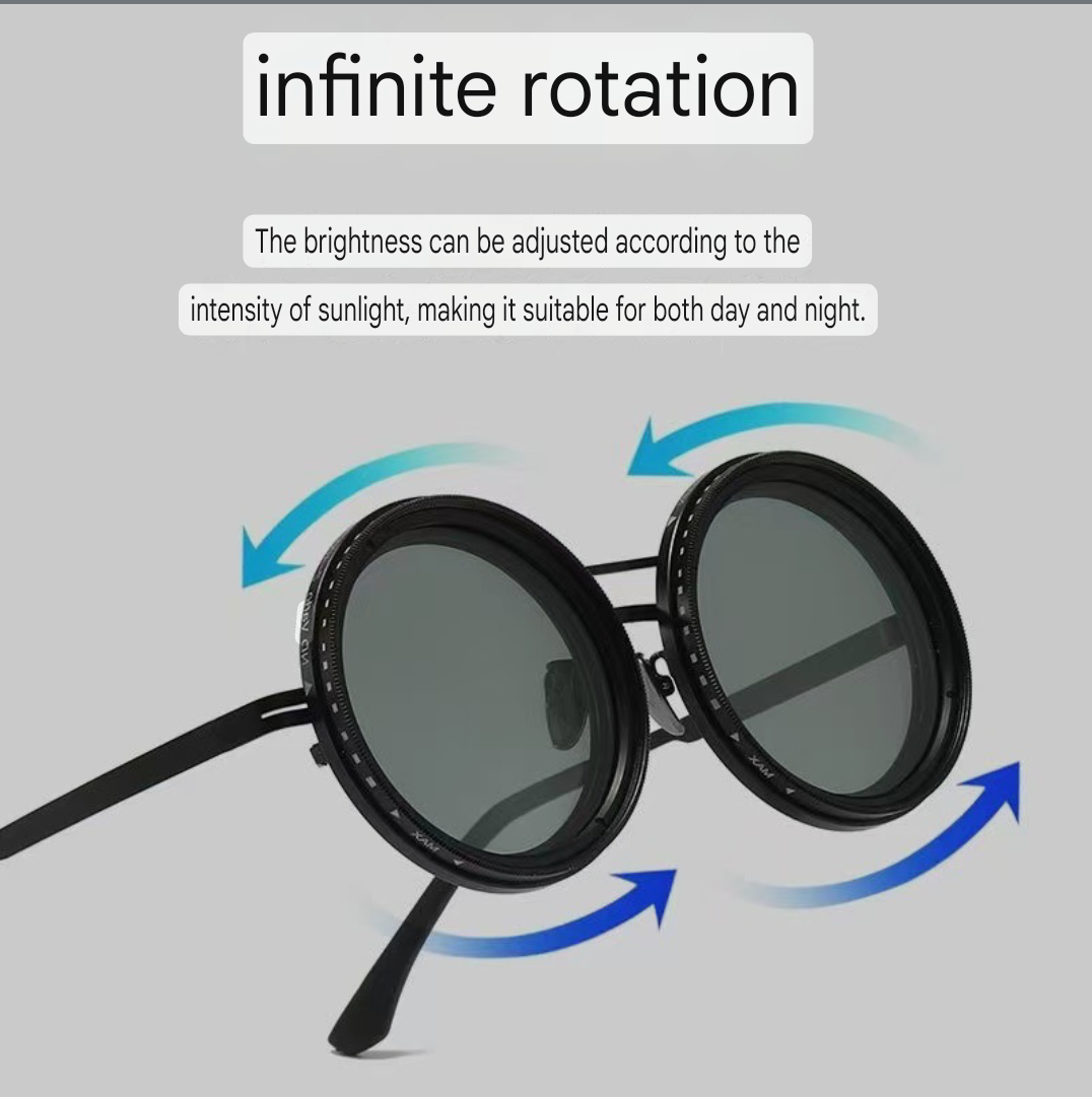Adjustable Rotating Sunglasses – Infinite Tint Control for Day & Night