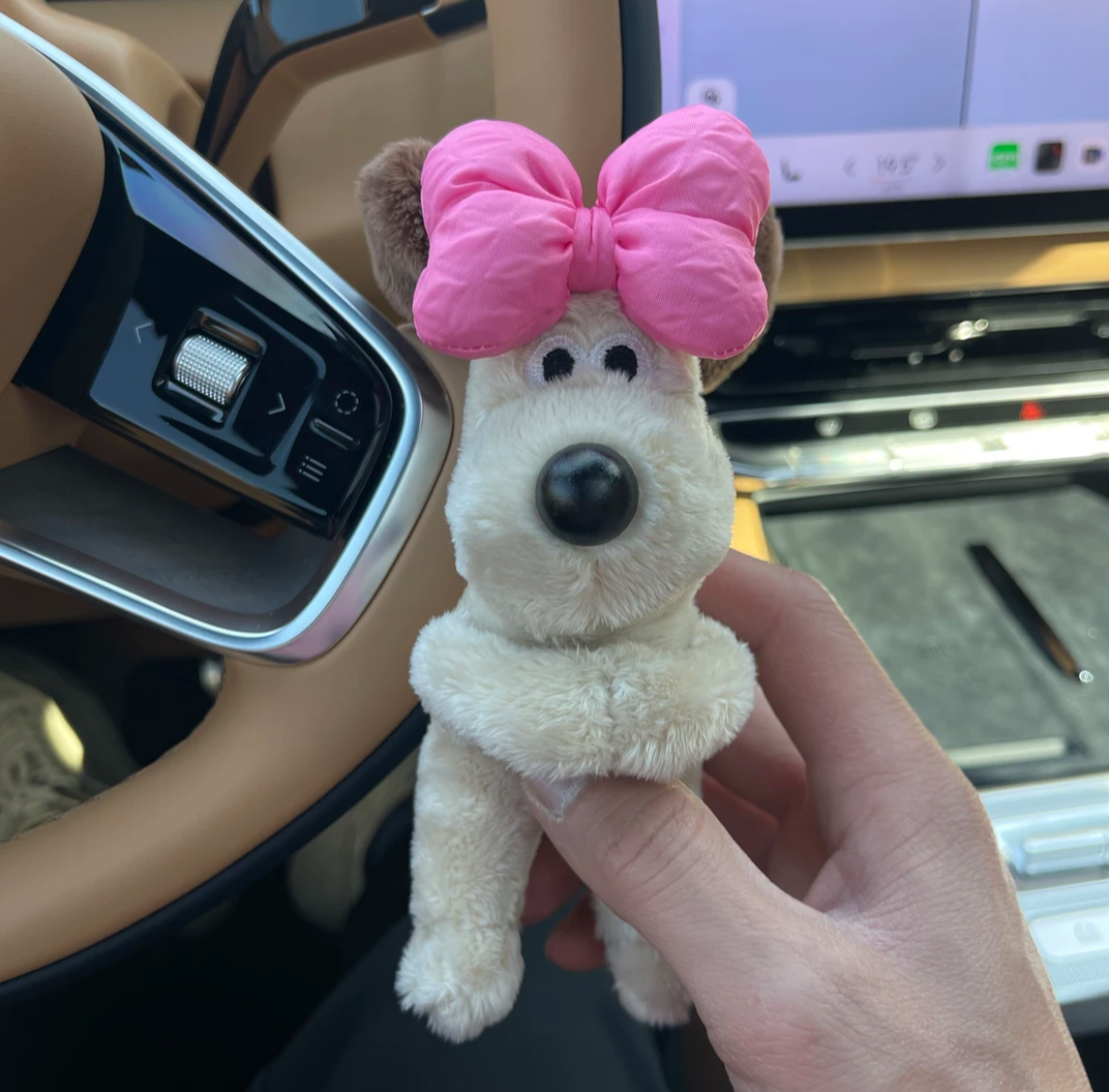 Cute handmade dog car interior ornament — customized gear-shift dog doll decoration