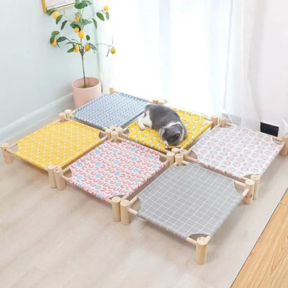 Wooden Cat Camp Bed for summer - Cute Pet Story